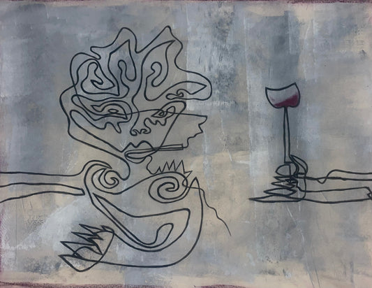 A Glass Of Wine Sweden 2023 Original Artwork